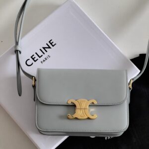 셀린느 (블랙프라임) 트리옴프 미디움 크로스백 미디움 레더 트리옴프 로고 그레이 188423