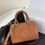 셀린느 (블랙프라임) 퀴르 트리옴프 보스턴 백 레더 블랙프라임 브라운 197583