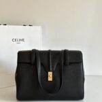 셀린느 (블랙프라임) 소프트 16 중형 가방 레더 블랙 195543