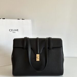 셀린느 (블랙프라임) 소프트 16 중형 가방 레더 블랙 195543