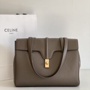 셀린느 (블랙프라임) 소프트 16 토트백 중형 소가죽 블랙프라임 브라운 195543