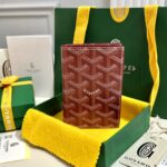 고야드 (리미티드) 생 피에르 카드 홀더 접이식 카드 지갑 고야딘 캔버스 리미티드 에디션 레드 8506