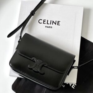 셀린느 (블랙프라임) 트리옴프 미디움 숄더백 미디움 가죽 트리옴프 블랙 188423