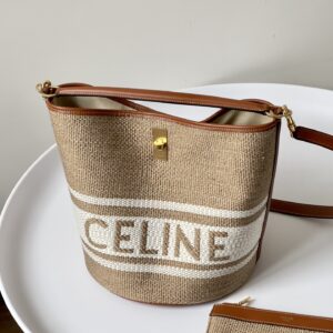 셀린느 (블랙프라임) 버킷백 고야딘 캔버스 CELINE 로고 베이지 195573