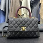 샤넬 (팬더) 코코핸들 리자드 핸들 블랙 골드 미니