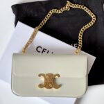 셀린느 (블랙프라임) 체인 숄더백 레더 골드 하드웨어 크림 197993