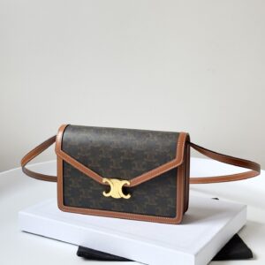 셀린느 (블랙프라임) 셀린느 WOC 크로스백 레더 로고 다크브라운 113322