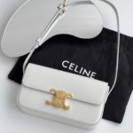 셀린느 (블랙프라임) 트리옴프 크로스백 레더 블랙프라임 화이트 194143