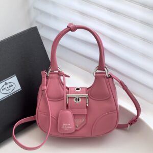 프라다 (블랙프라임) 문 백 토트백 레더 핑크 BA381