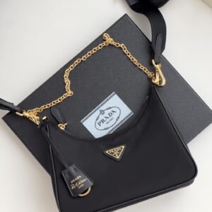 프라다 (블랙프라임) 호보 백 호보백 레더 블랙 BH204