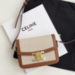 셀린느 (블랙프라임) 트리옴프 숄더백 레더 트리옴프 로고 베이지 브라운 188882