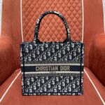 디올 (OC) 북 토트 미디움 토트백 미디움 캔버스 로고 패턴 네이비 1265