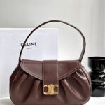 셀린느 (블랙프라임) 폴리 클러치 레더 금장 브라운 115633