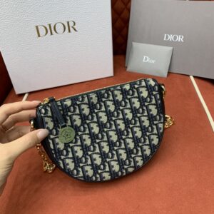 디올 (OC) 디올 스타 칼리스토 백 숄더백 캔버스 디올 로고 패턴 네이비 3206