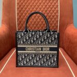 디올 (OC) 북 토트 토트백 미디움 캔버스 자수 네이비 1325