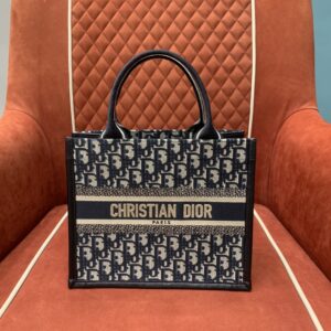 디올 (OC) 북 토트 토트백 미디움 캔버스 자수 네이비 1325