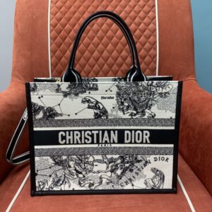 디올 (OC) 북 토트 미디움 토트백 미디움 캔버스 자수 아이보리 1324