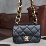 샤넬 (팬더) 22s 미니 블랙 골드 체인 가방