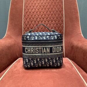 디올 (OC) 디올 트래블 화장품 파우치 캔버스 로고 패턴 블랙 5480