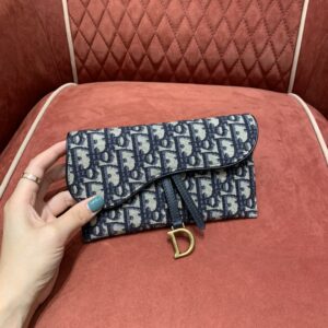 디올 (OC) 사들 오블리크 미니 크로스바디 크로스백 Mini 고야딘 캔버스 오블리크 패턴 네이비 5614