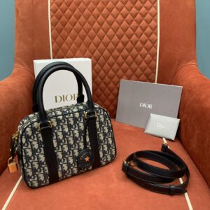 디올 (OC) 디바이브 볼링백 미니 Mini 캔버스 오블리크 아이보리 1340