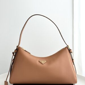 프라다 (블랙프라임) 에이미 대형 호보백 대형 소가죽 브라운 BC228