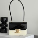 셀린느 (블랙프라임) 가란스 핸드백 레더 블랙/아이보리 118053