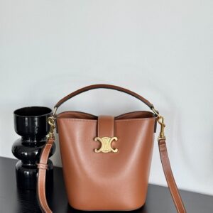 셀린느 (블랙프라임) 루이즈 미니 백 버킷백 Mini 소가죽 락 잠금 브라운 119173