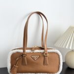 프라다 (블랙프라임) 사피아노 레더 토트백 사피아노 가죽 블랙프라임 브라운 BB124