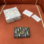 디올 (OC) 카로 카드 홀더 지갑 가죽 블랙 5132