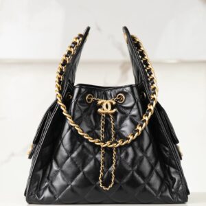 샤넬 (팬더) 25c 스몰 호보 블랙 골드