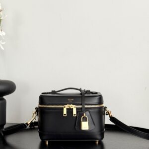 셀린느 (블랙프라임) 바니티 케이스 화장품 가방 레더 블랙 119463