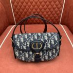 디올 (OC) 디올 바비 이스트-웨스트 백 토트백 오블리크 패브릭 오블리크 패턴 핑크, 블루 9335