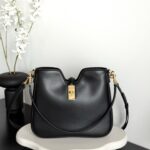 셀린느 (블랙프라임) 16 소프트 호보 호보백 레더 블랙 120693