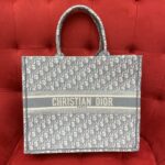 디올 (OC) 북 토트 토트백 대형 캔버스 자수 그레이 1286