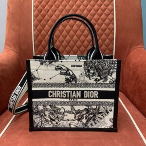 디올 (OC) 북 토트 미니 토트백 Mini 캔버스 프린트 화이트 1325