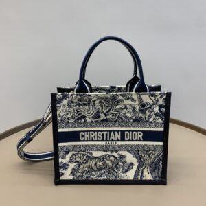 디올 (OC) 디올 북 토트 미디움 블루 타이거 자수 캔버스 백 토트백 미디움 캔버스 타이거 자수 블루 1325