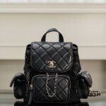 샤넬 (팬더) 25s 망사 더블 백 블랙 골드