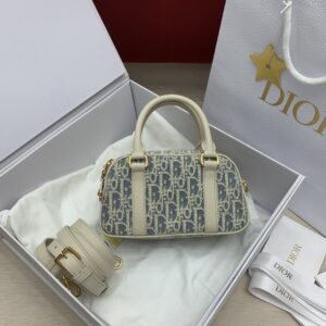 디올 (OC) 디바이브 미니 핸드백 Mini 패브릭 체크 블루 2388