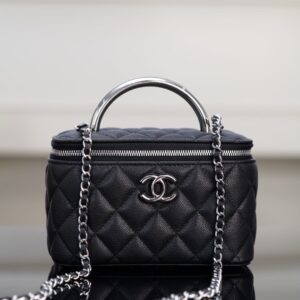 샤넬 (팬더) 25P 숨은款 손잡이 긴 박스백 블랙