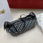 디올 (OC) 디-저니 호보백 중형 캔버스 디올 로고 패턴 블루 2417