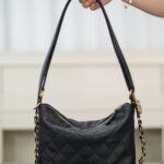 샤넬 (팬더) 25ss 쇼룸 더블 숄더백 블랙 골드