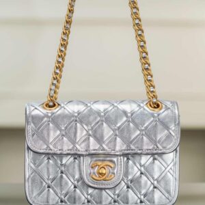 샤넬 (팬더) CF 편직 체인백 실버