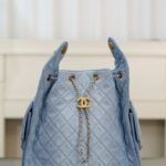 샤넬 (팬더) 25s 호보 백 대형 하늘색 데님