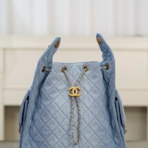샤넬 (팬더) 25s 호보 백 대형 하늘색 데님