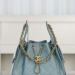 샤넬 (팬더) 25a 스몰 호보 물안개 블루 캐비어 가죽 백