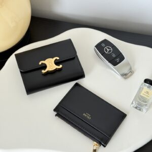 셀린느 (블랙프라임) 블랙 락 재킷 카드 홀더 지갑 레더 블랙 0D653