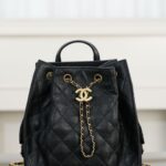 샤넬 (팬더) 25B 시리즈 더블 백 중형 블랙 골드