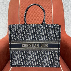 디올 (OC) 북 토트 토트백 대형 고야딘 캔버스 로고 패턴 네이비 1286