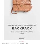 샤넬 (팬더) 25B 신상 카멜 더블 백팩